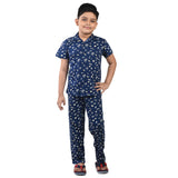 Clothe Funn Boys Night Suit, Navy AOP