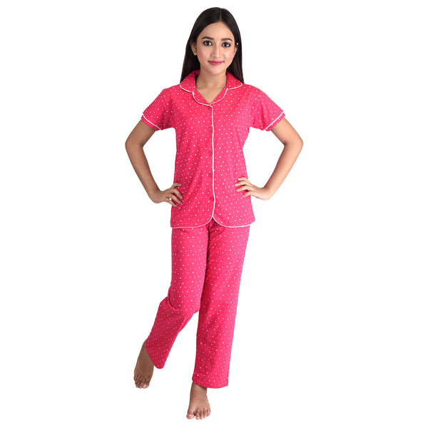 Clothe Funn Girls Night Suit, Fuschia