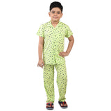 Clothe Funn Boys Night Suit, Lime Green