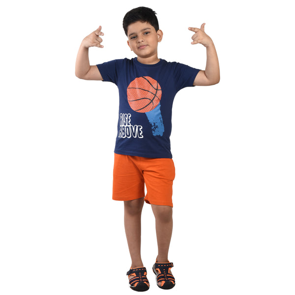 Clothe Funn Boys Set, Navy/Orange