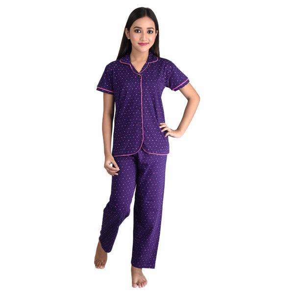 Clothe Funn Girls Night Suit, Purple