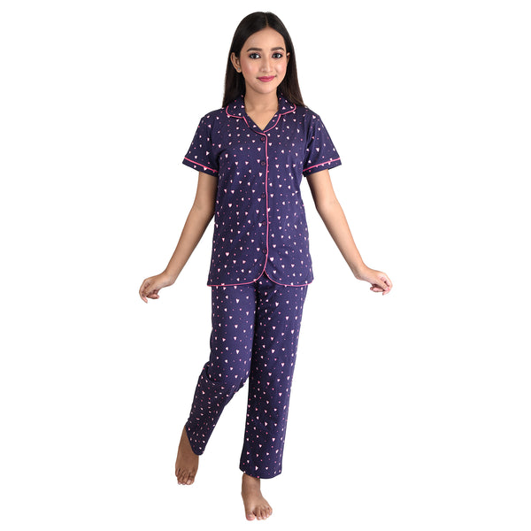 Clothe Funn Girls Night Suit, Navy