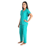 Clothe Funn Girls Night Suit, Sea Green