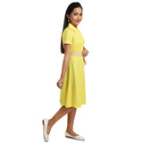 Clothe Funn Girls Kulti  Frock, Yellow