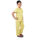 Clothe Funn Boys Night Suit, Yellow AOP