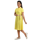 Clothe Funn Girls Kulti  Frock, Yellow