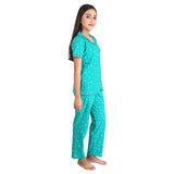 Clothe Funn Girls Night Suit, Sea Green