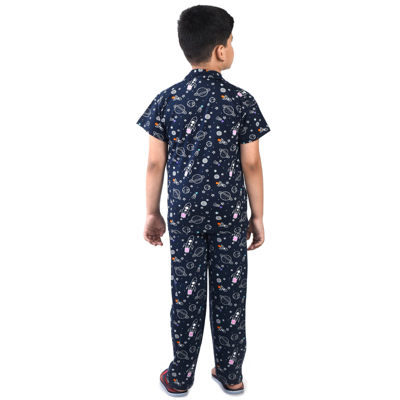 Clothe Funn Boys Night Suit, Navy (Plane)