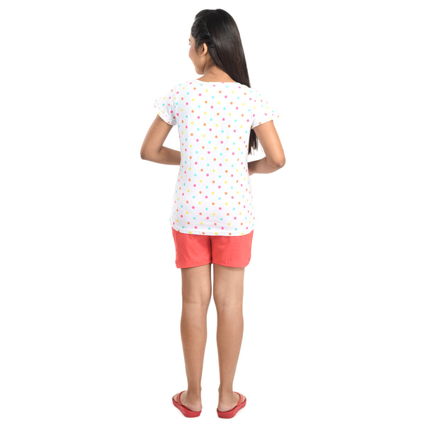 Clothe Funn Girls Set, White/Coral