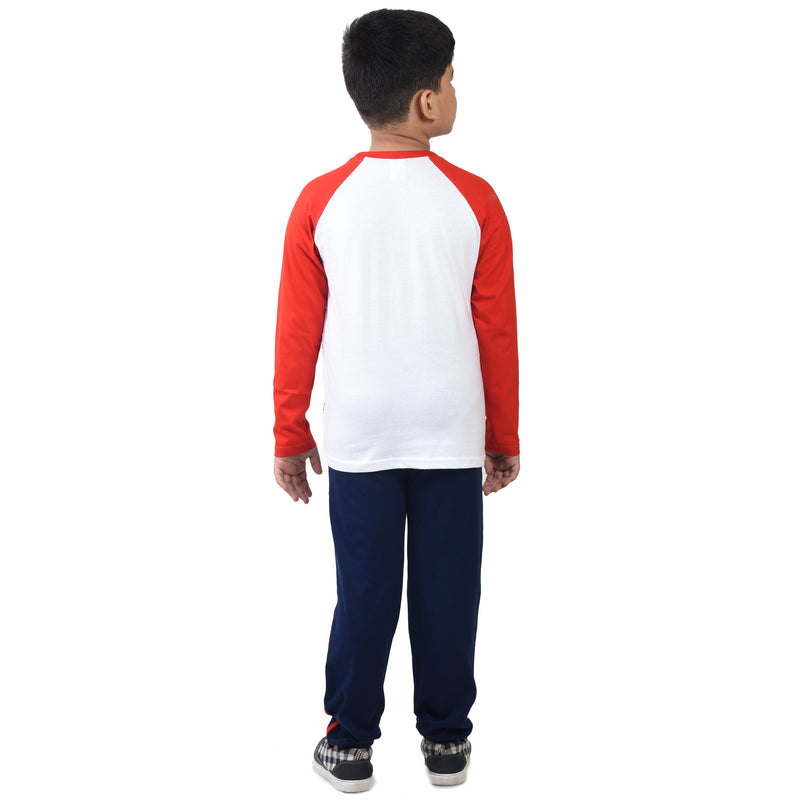 Clothe Funn Boys Set, WhiteAop/Navy