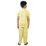 Clothe Funn Boys Night Suit, Yellow AOP