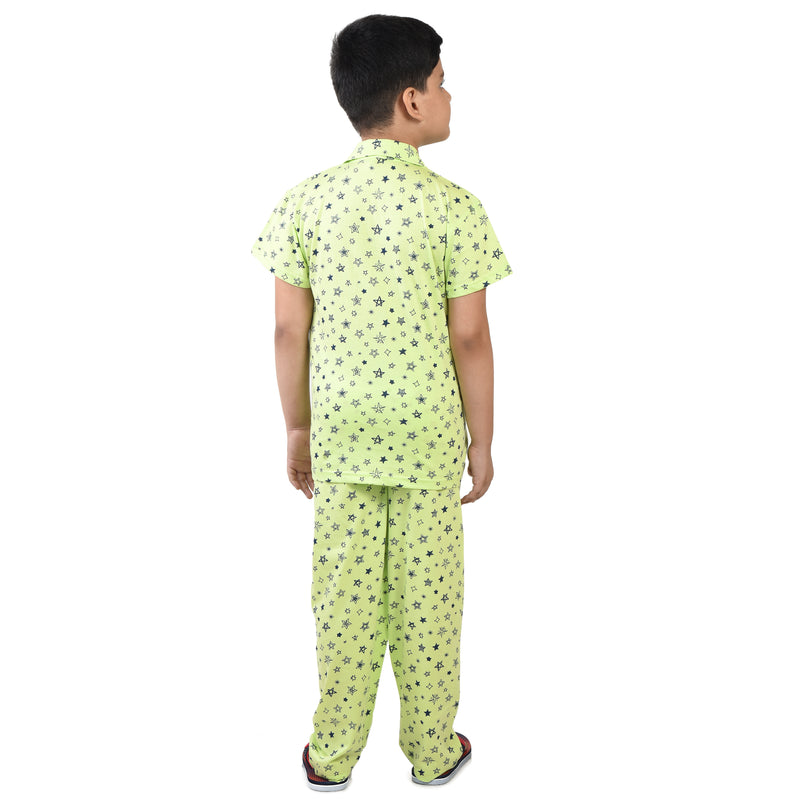 Buy White Puppy Printed Shirt and Pajama Night Suit Set for Boys Online