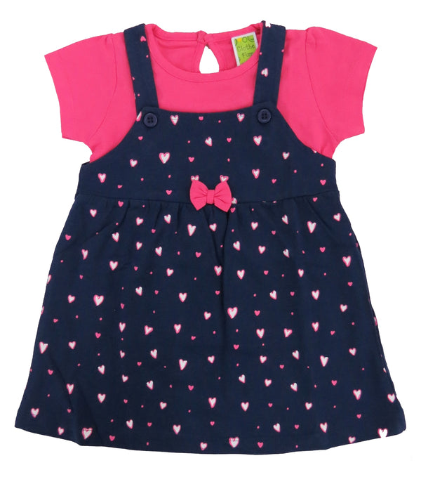 Clothe Funn New Born Baby Girl Dress, Navy,Coral