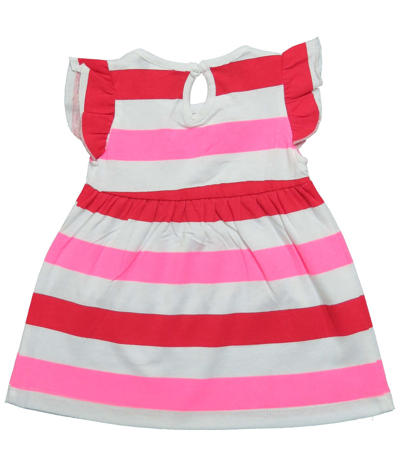 Clothe Funn New Born Baby Girl Dress, White/Stripe