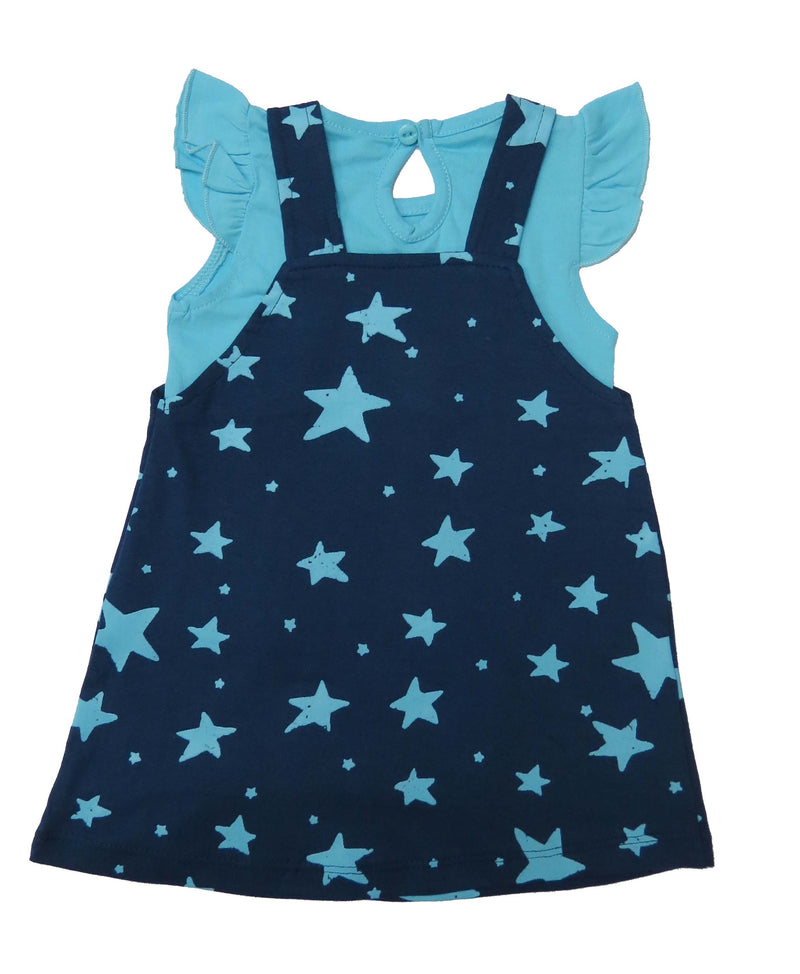 Clothe Funn New Born Baby Girls Dress, Navy/T.Blue