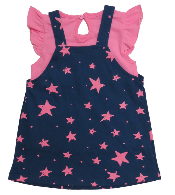 Clothe Funn New Born Baby Girls Dress, Pink,Navy