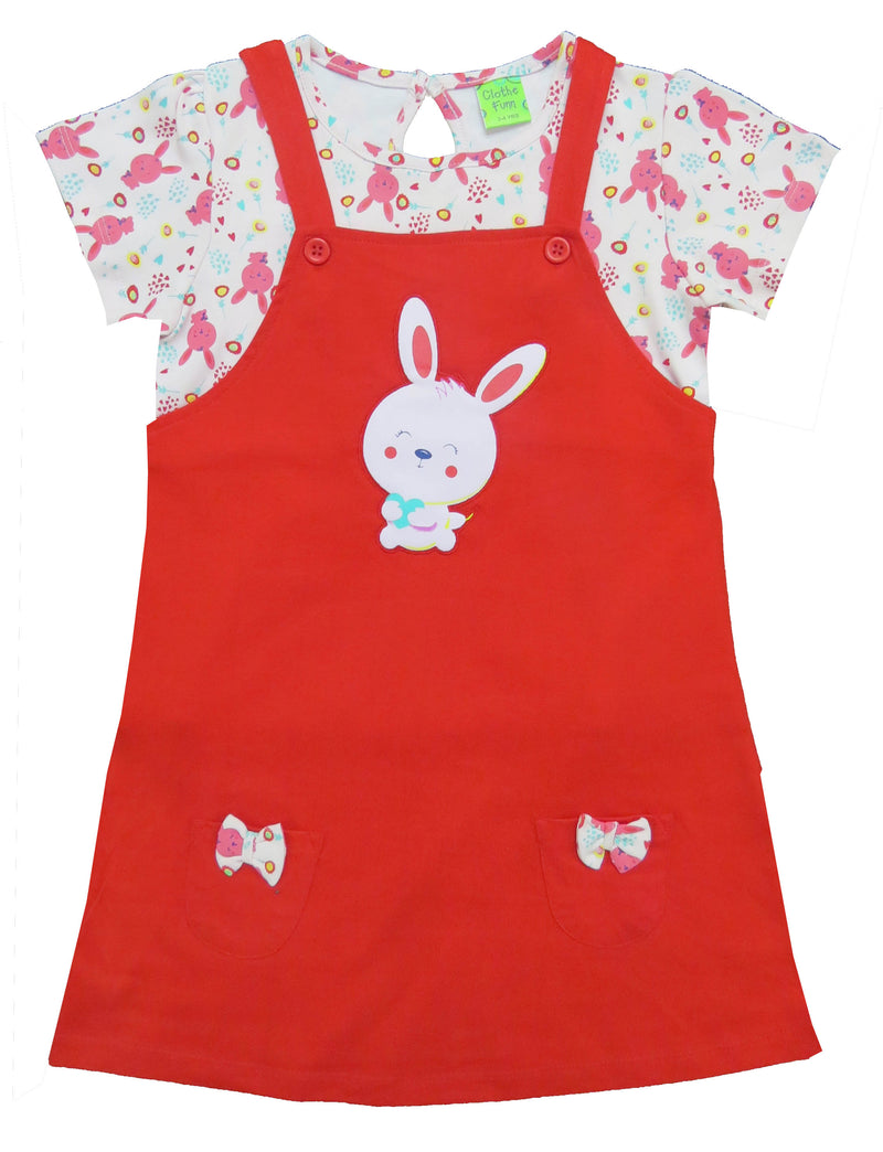 Clothe Funn New Born Baby Girls Dress, Peach/Red