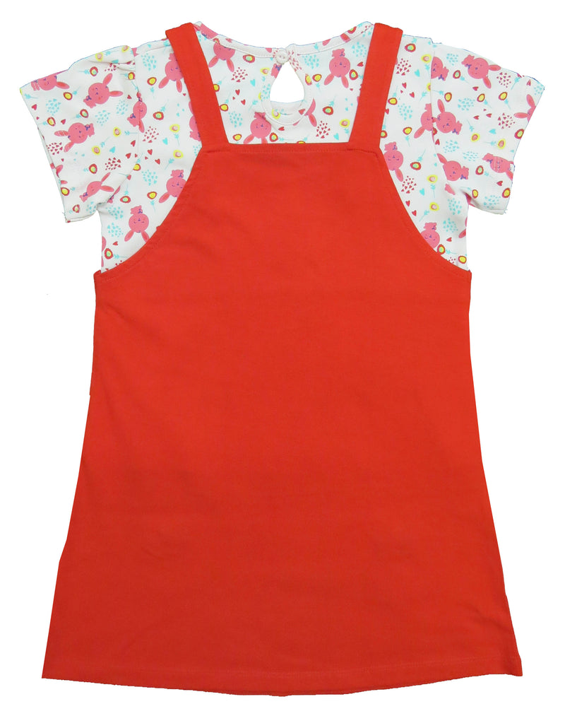 Clothe Funn New Born Baby Girls Dress, Peach/Red