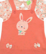 Clothe Funn New Born Baby Girls Dress, Peach/Coral