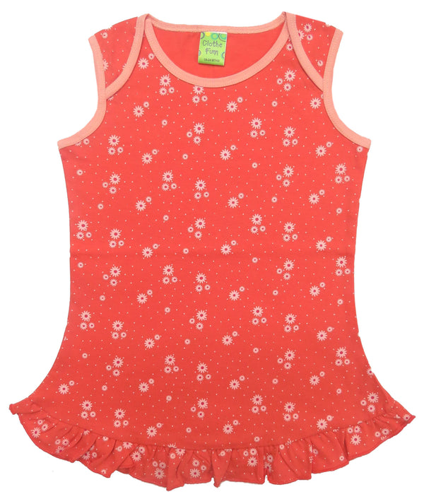 Clothe Funn Baby Girls Frock,Coral AOP/White AOP (Pack of 2)