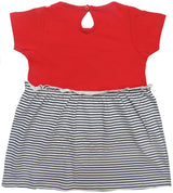 Clothe Funn Baby Girls Frock With Bloomer, Red/White Stripes