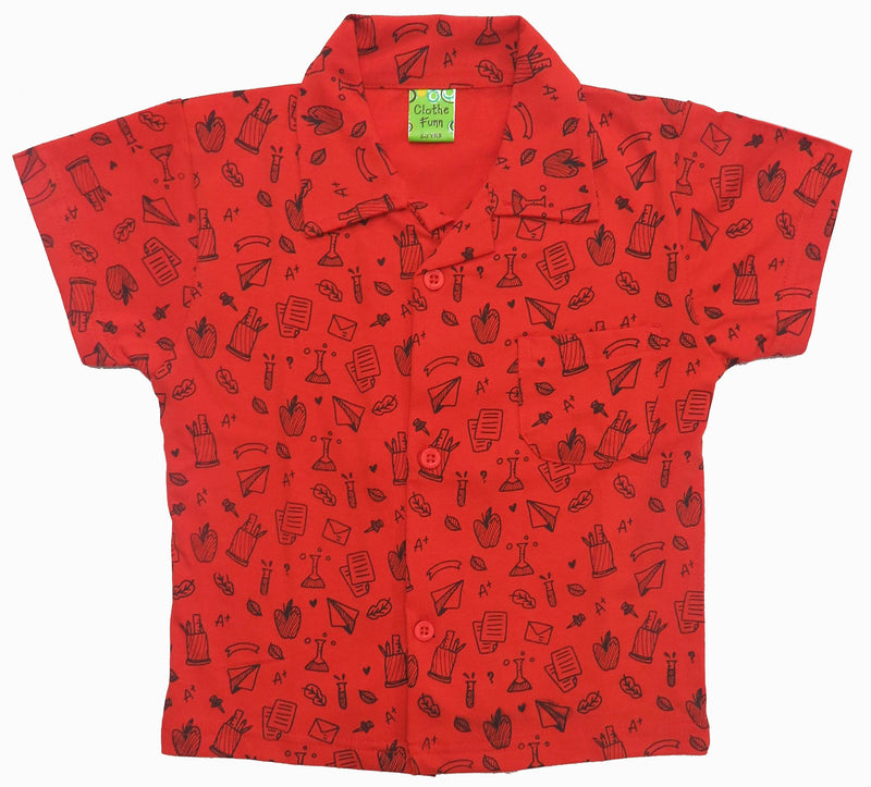 Clothe Funn Boys Night Suit, Coral AOP