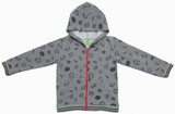 Clothe Funn Boys Hood Jacket With Zipper, Grey AOP