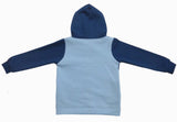 Clothe Funn Boys Hood Jacket With Zipper, Sky Blue/Navy