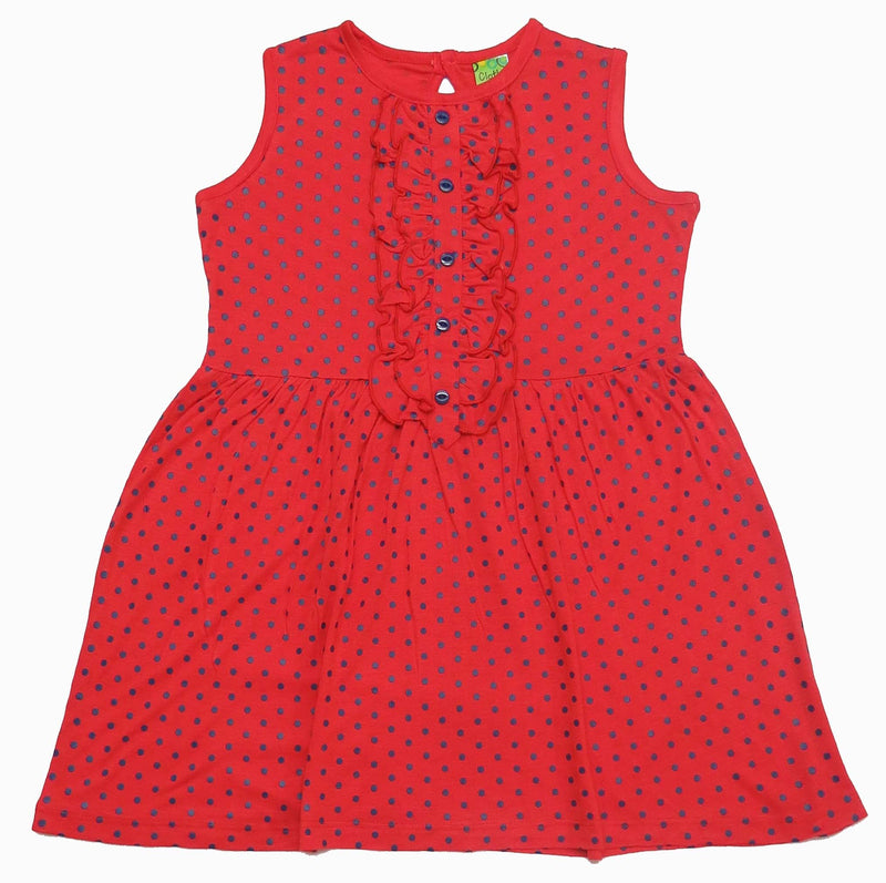 Clothe Funn Baby Girl's Dress, Coral Dotted