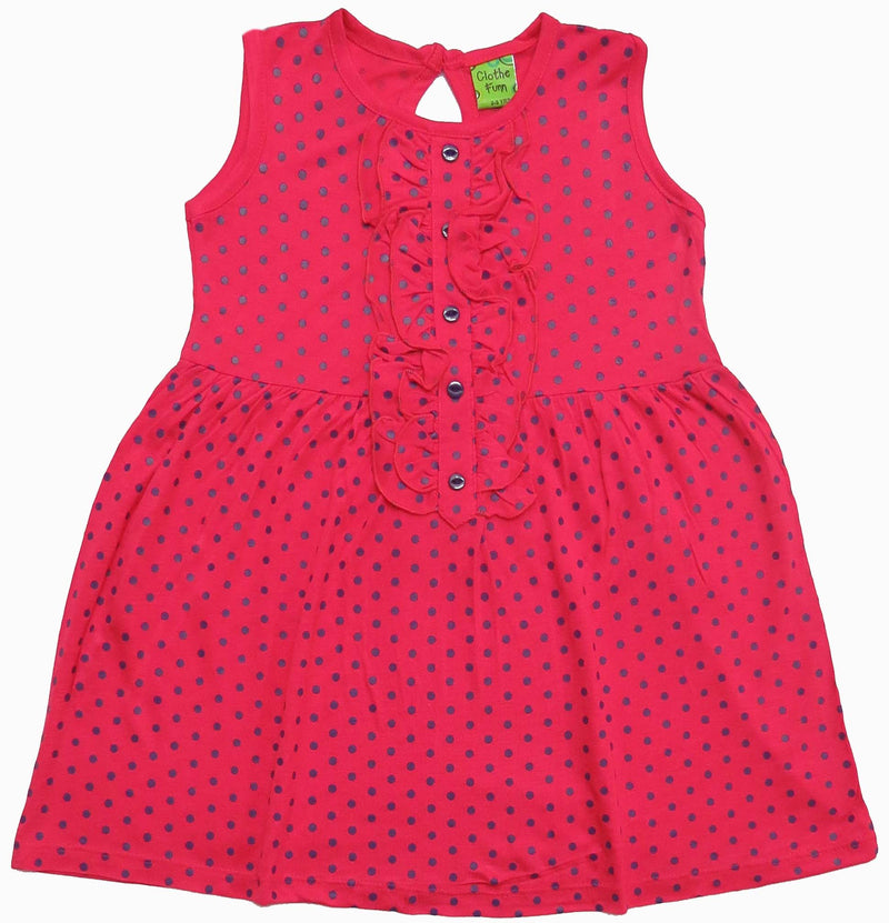 Clothe Funn Baby Girl's Dress, Fuschia Dotted