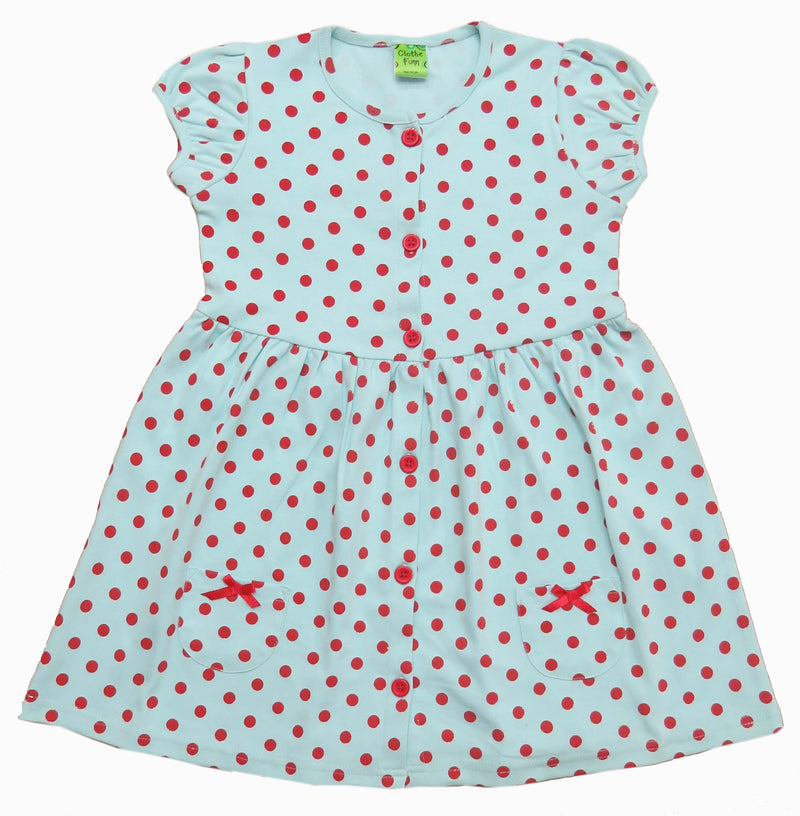Clothe Funn Baby Girls Dress Aqua Dotted
