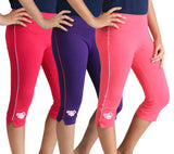 Clothe Funn Girls Capri, Combo:-11 (Fuschia/Purple/Pink)