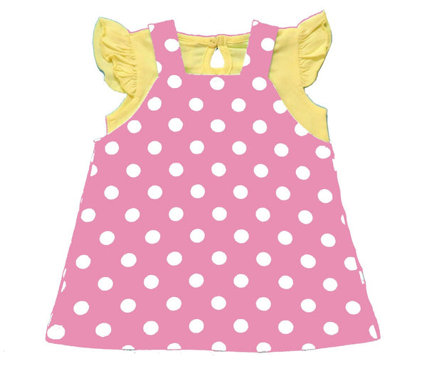 Clothe Funn New Born Baby Girls Dress, Pink/Yellow