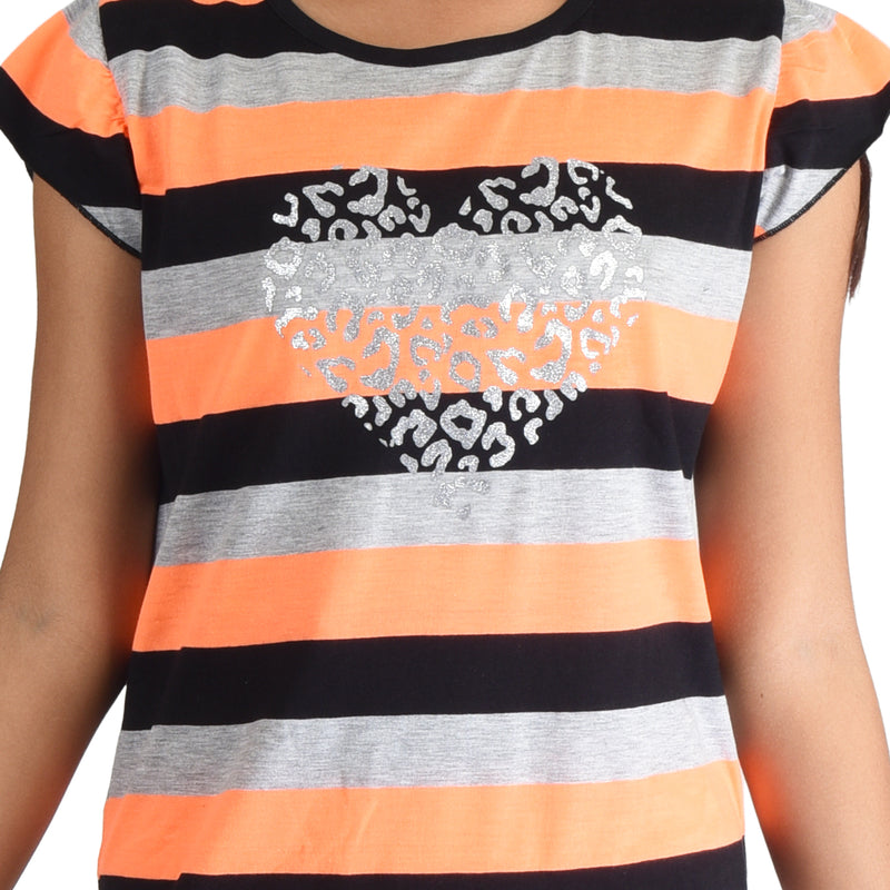 Clothe Funn Girls Frock, Orange/Black