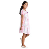 Clothe Funn Girls Frock, White(Dotted)