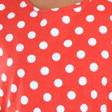 Clothe Funn Girls Sleevless Frock, Red Polka