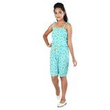 Clothe Funn Girls Jumpsuit, Mint Green AOP