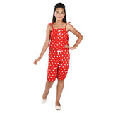 Clothe Funn Girls Jumpsuit, Red Polka