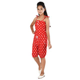 Clothe Funn Girls Jumpsuit, Red Polka