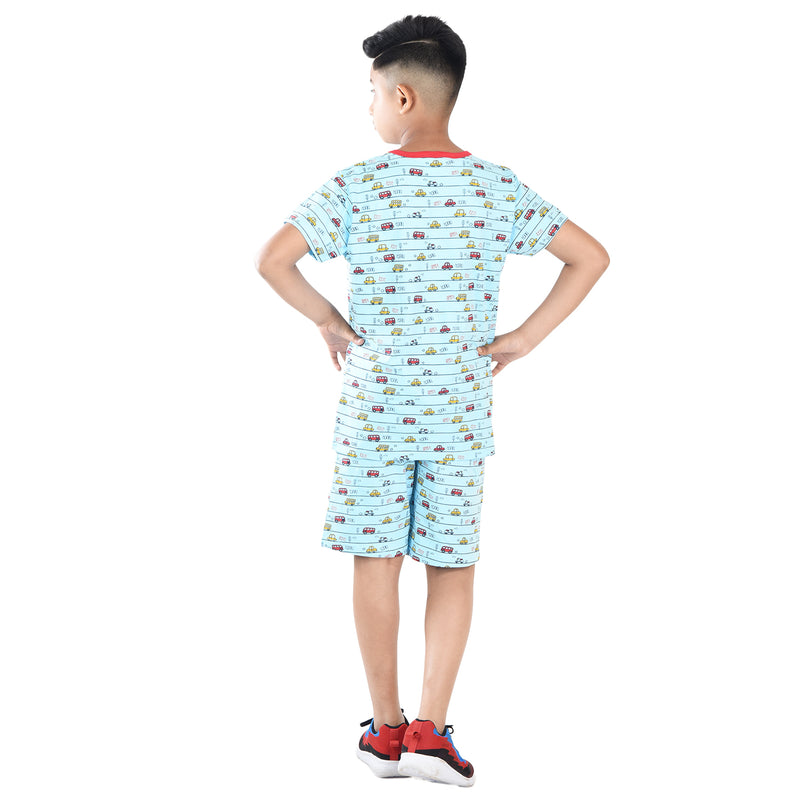 Clothe funn Boys Coordinate Set,Boys Nightwear Set, Blue AOP