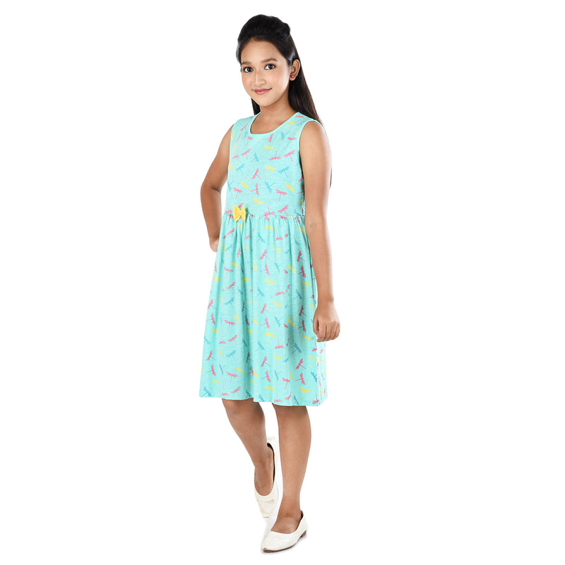 Clothe Funn Girls Sleevless Frock, Mint Green