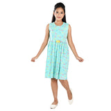 Clothe Funn Girls Sleevless Frock, Mint Green