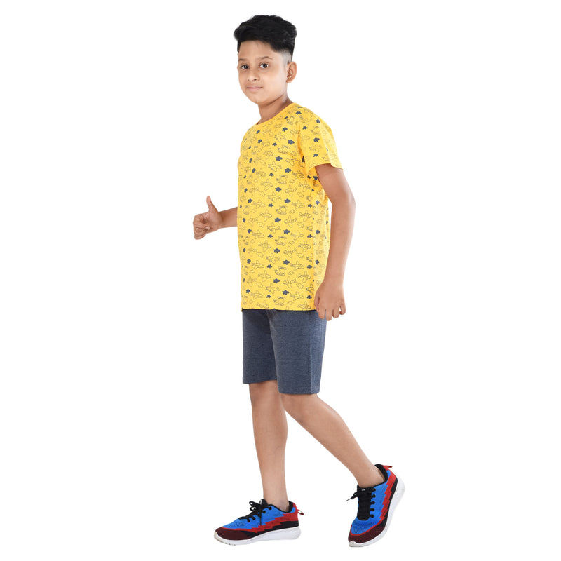 Clothe funn Boys Coordinate Set,Boys Nightwear Set, Gold