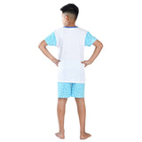 Clothe funn Boys Coordinate Set,Boys Nightwear Set, White