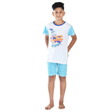 Clothe funn Boys Coordinate Set,Boys Nightwear Set, White