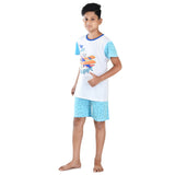 Clothe funn Boys Coordinate Set,Boys Nightwear Set, White