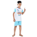 Clothe funn Boys Coordinate Set,Boys Nightwear Set, White