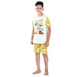 Clothe funn Boys Coordinate Set,Boys Nightwear Set, Yellow AOP