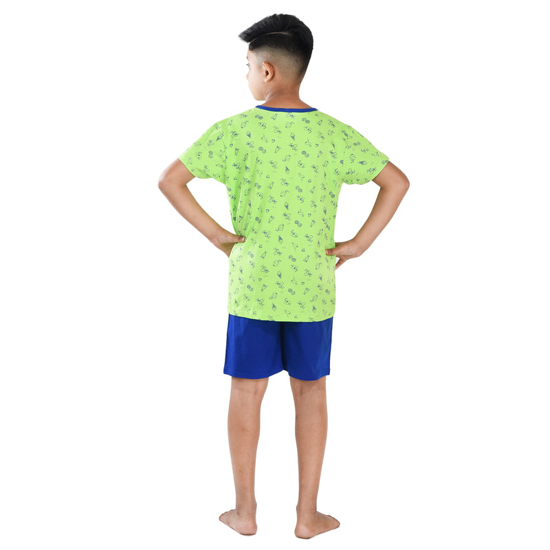 Clothe funn Boys Coordinate Set,Boys Nightwear Set, Sea Green