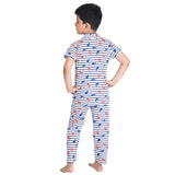 Clothe Funn Boys Night Suit, White Stripes